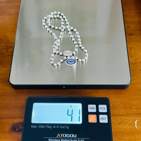 GUCCI Enamel Trio: Blue Interlocking G Necklace & (2) Turquoise Rings - Picture 16 of 16